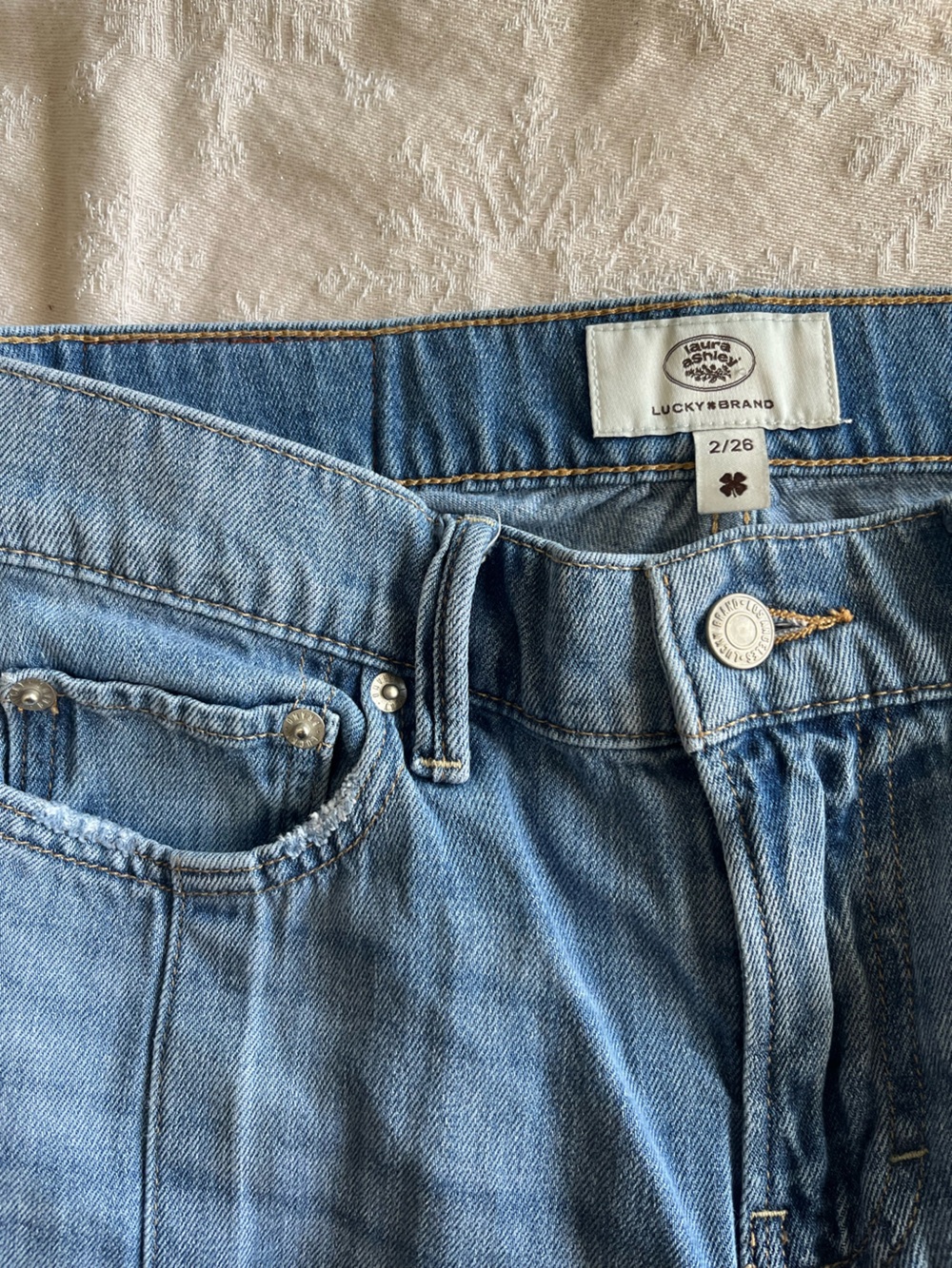 Lucky Brand Denim Laura Ashley Palazzo Wide Leg Jeans Candid Wash - Picture 8 of 13